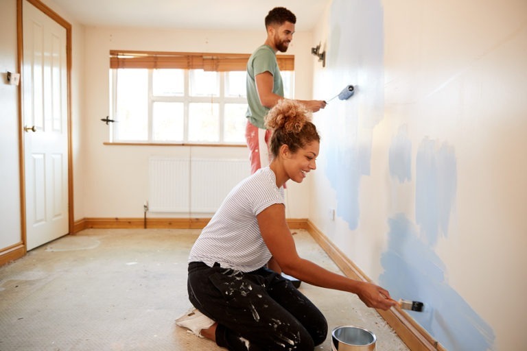 Painting a room for moving